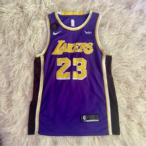 Lebron James Los Angeles Lakers Nike Swingman Jersey with Rare Kobe Bryant Patch